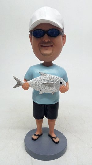 Custom Custom fishing bobblehead birthday gift for grandpa Custom Custom fishing bobblehead birthday gift for grandpa