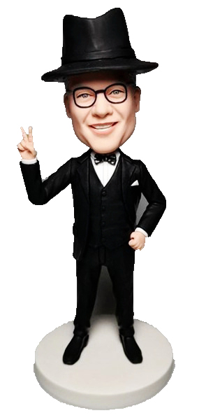 Create Bobbleheads Businessman With Peace Sign
