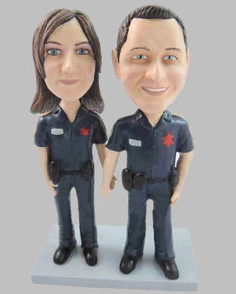 Custom Police couple bobbleheads