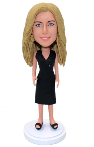 Custom Bobblehead Personalized Bobble Heads Black Dress Woman