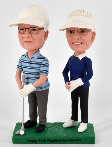 Custom Custom Anniversary Bobblehead Golf Couple