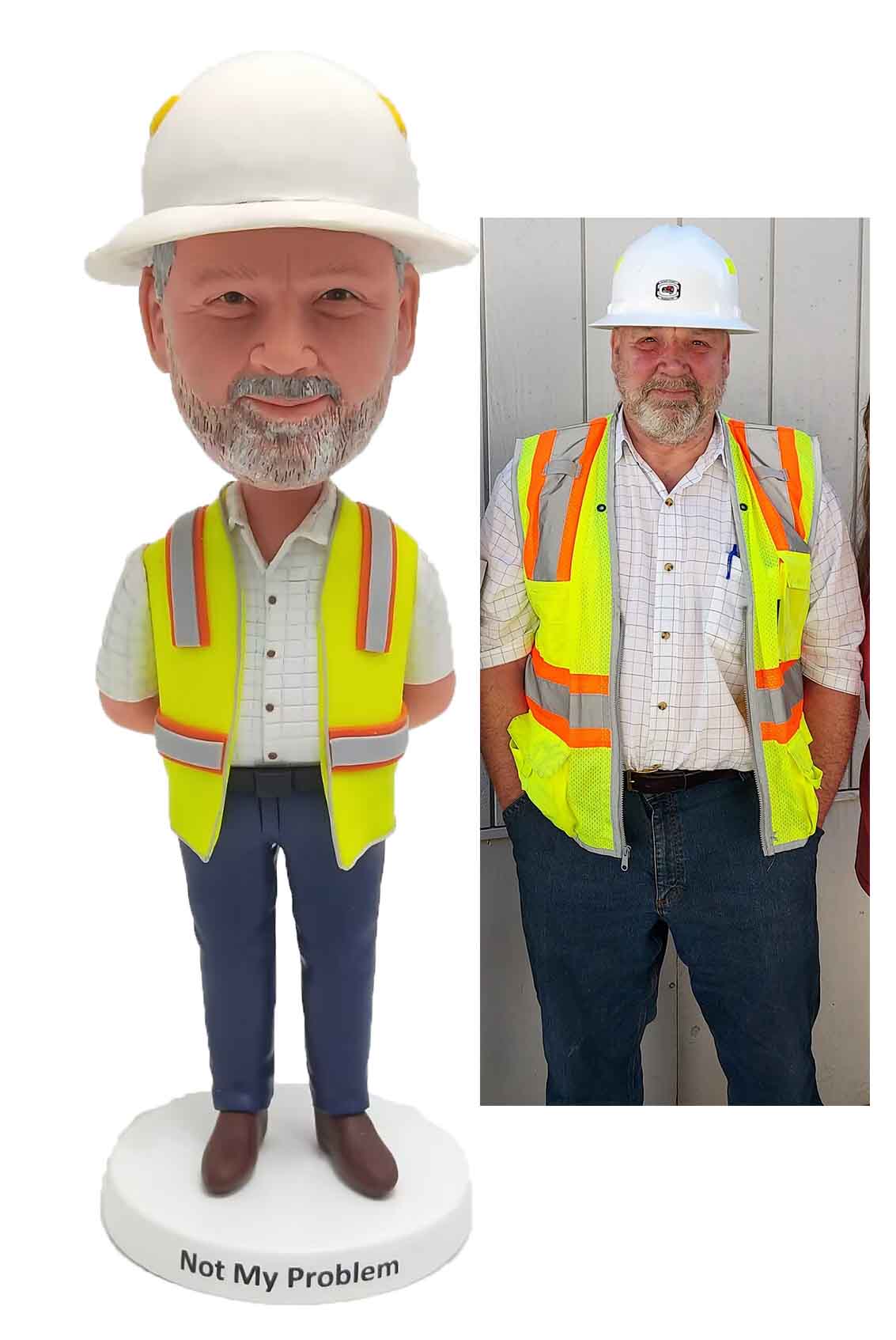 Custom Custom Bobbleheads Personalized Bobblehead For Construction Worker