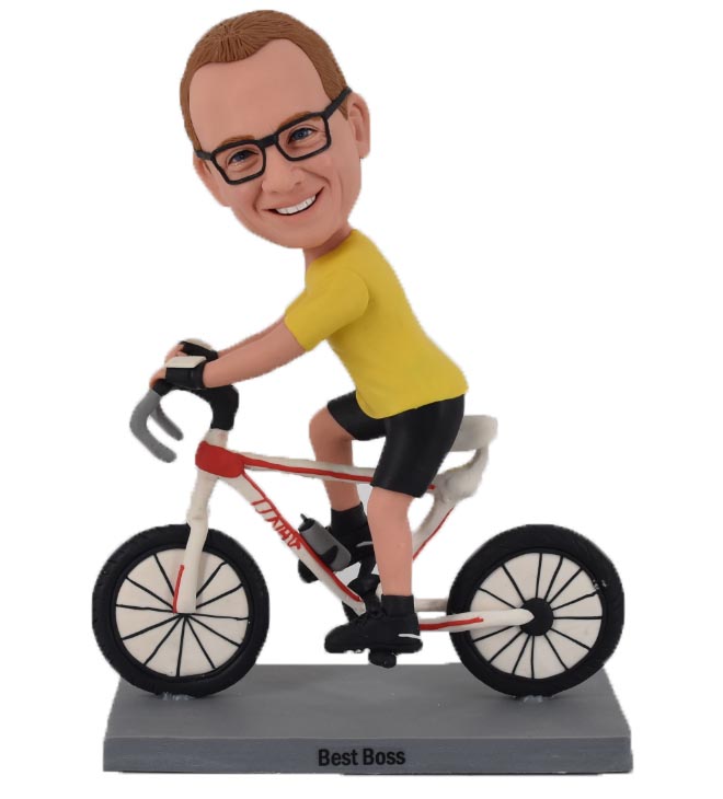 Custom Bobblehads Riding Bicycle For Boss