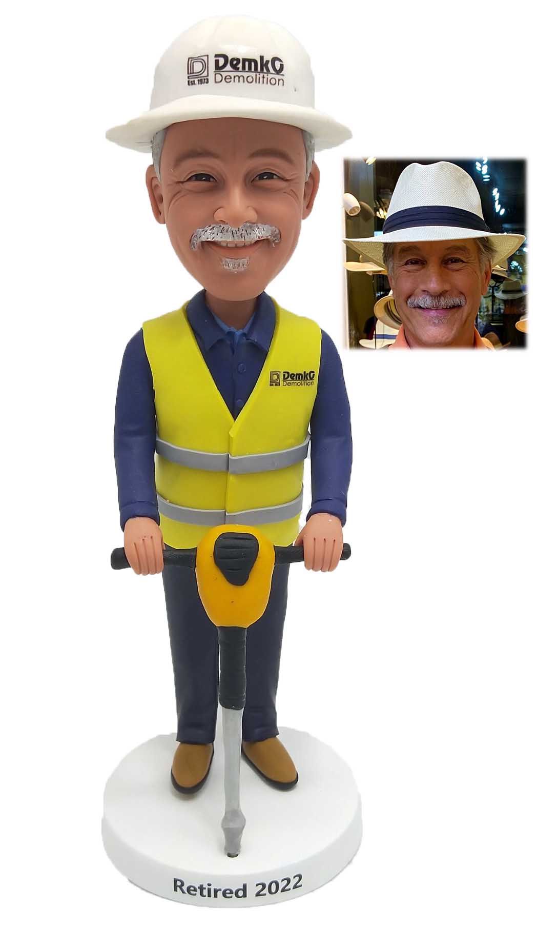 Custom Bobblehead Personal Bobbleheads Construction Worker With Jackhammer