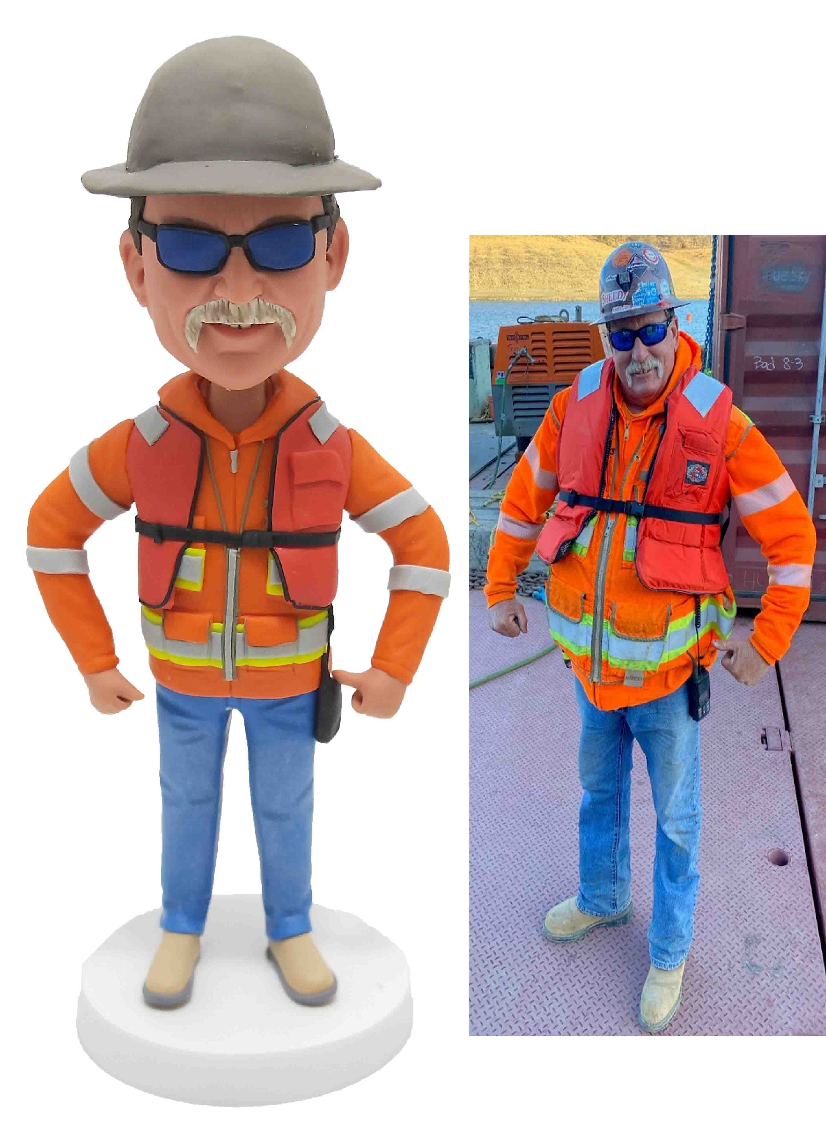 Custom Bobbleheads Personalized Bobble head For Construction Worker