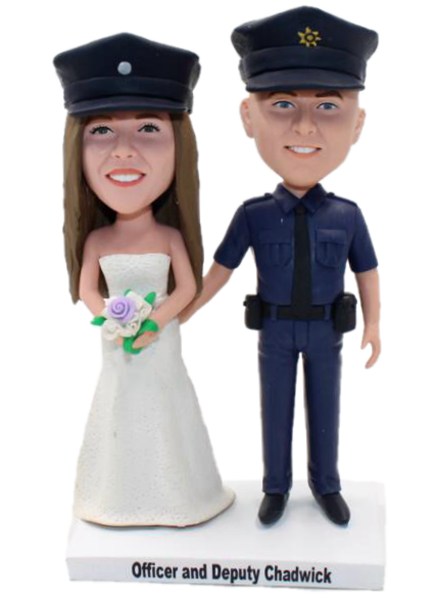 Personalized Wedding Bobblehead For Policeman