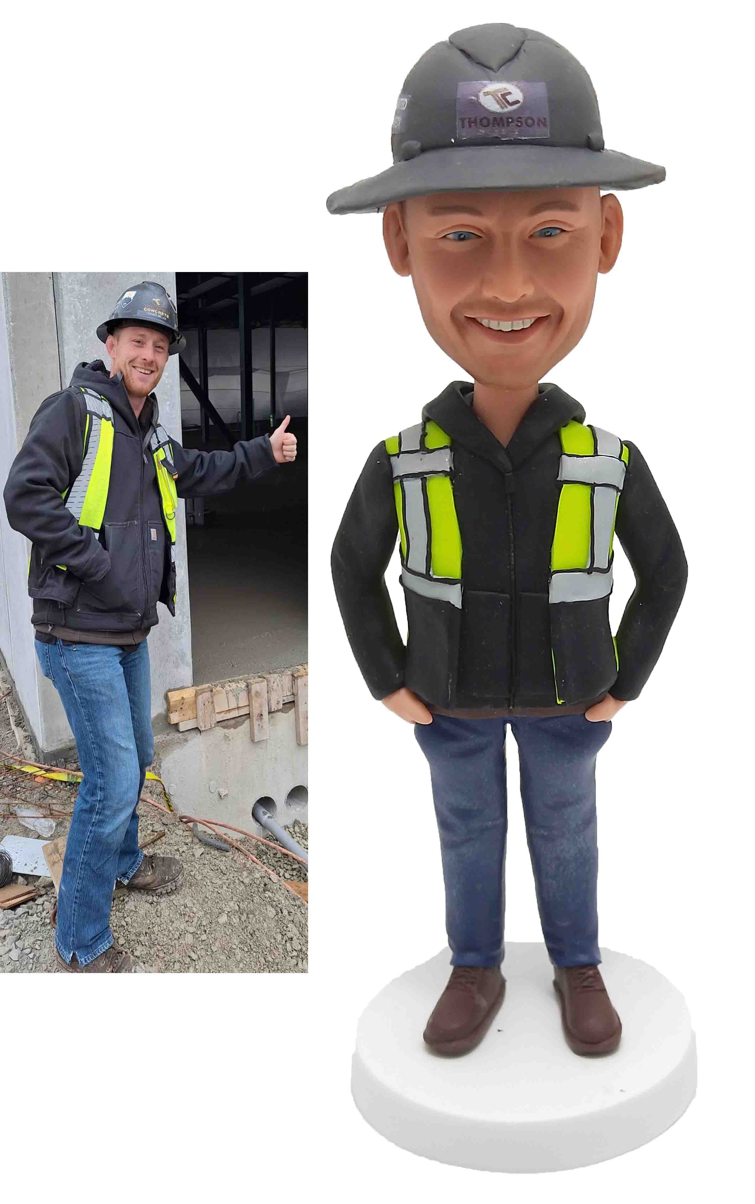 Custom Bobbleheads Personalized Bobble head For Construction Worker