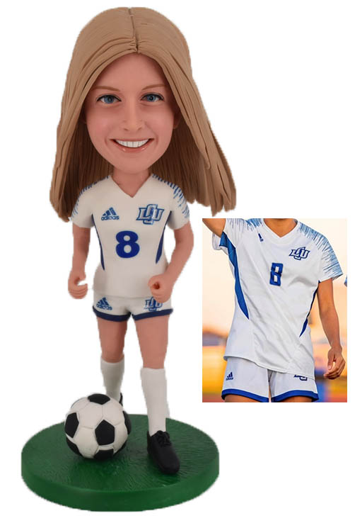 Custom Bobblehead Personalized Bobbleheads Female Soccer Player