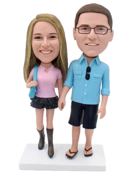 Custom Anniversary Bobbleheads Hand In Hand