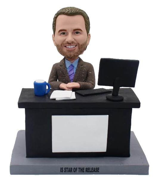 Custom Bobblehead For Boss Work in Office at the Desk Bobblehead