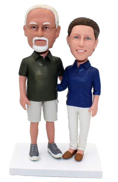 Custom Anniversary Gift Bobbleheads For Parents