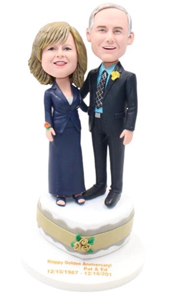 Design anniversary bobbleheads For Golden wedding