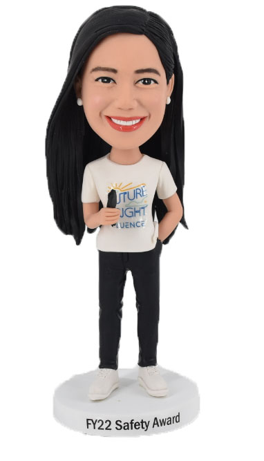 Custom Personalized Bobbleheads Causal Women With Sunglasses In Hand