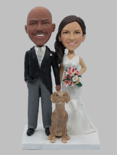 Classical wedding cake topper(not including dog)