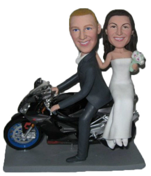 Custom cake toppers Motorcycle wedding