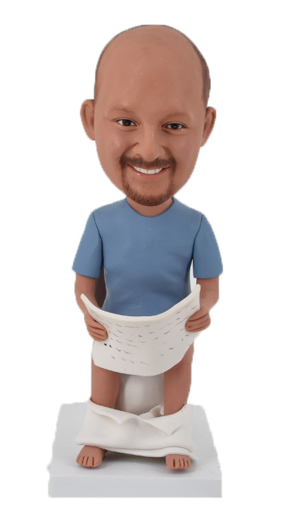 Custom Bobblehead Man On Toilet Funny Bobbleheads Figurines