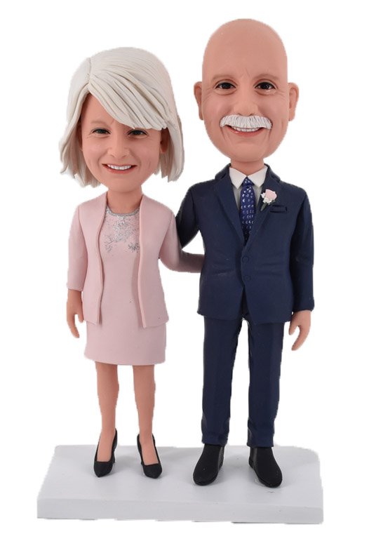 Custom anniversary bobbleheads For Golden wedding