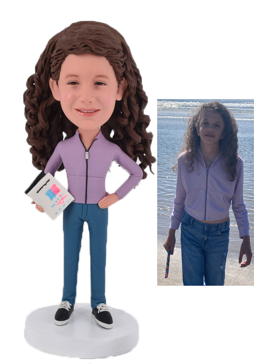 Custom Bobbleheads Personalized Bobblehead Causal Girl