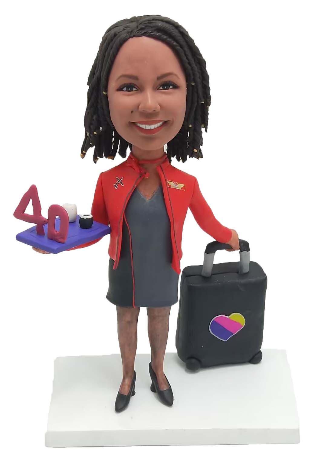 Custom Bobbleheads Female Flight Attendant Birthday Gift