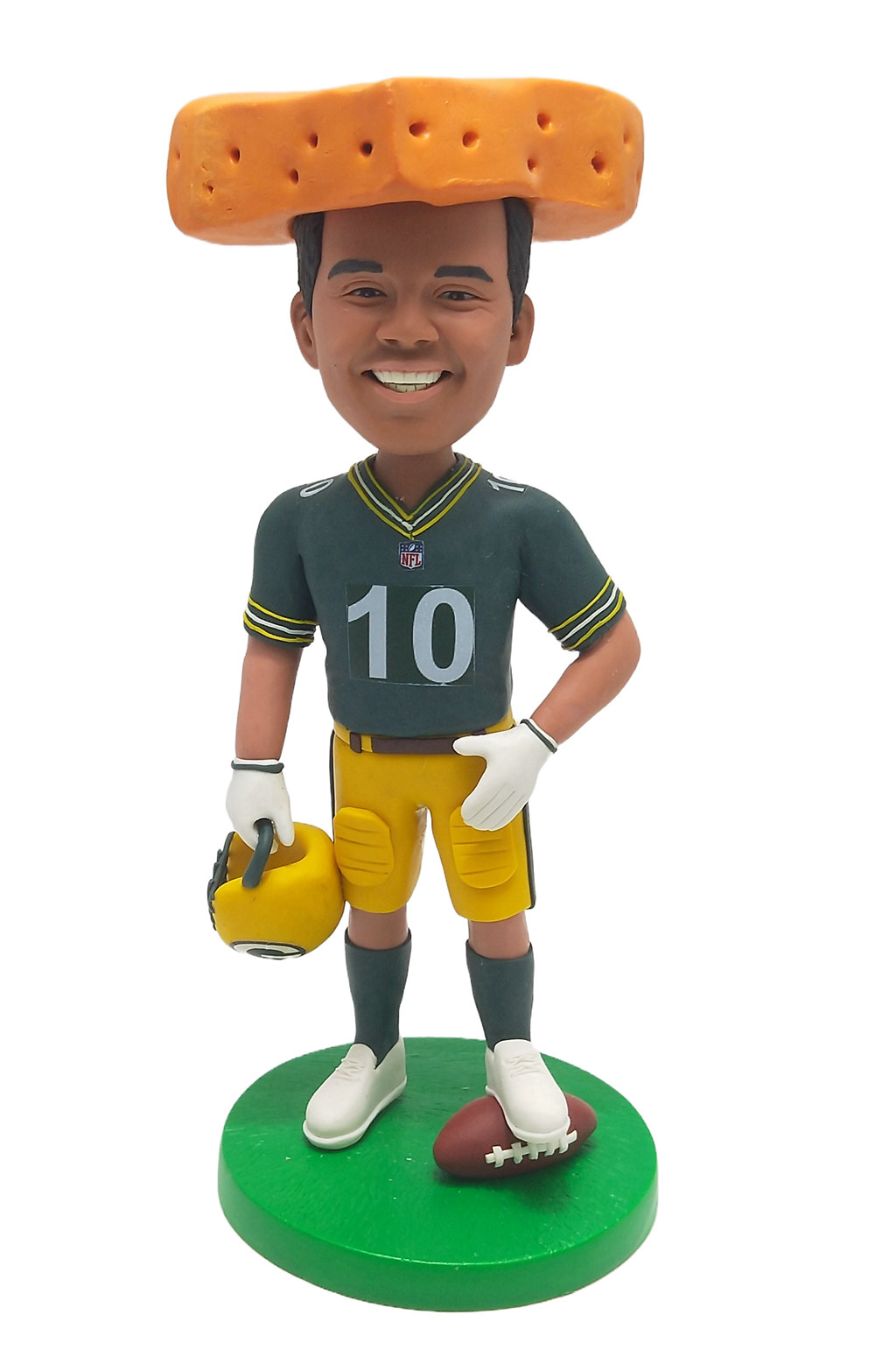 Custom Custom Green Bay Packers Bobblehead Personalized Bobblehead Cheese Hat Football Fan doll