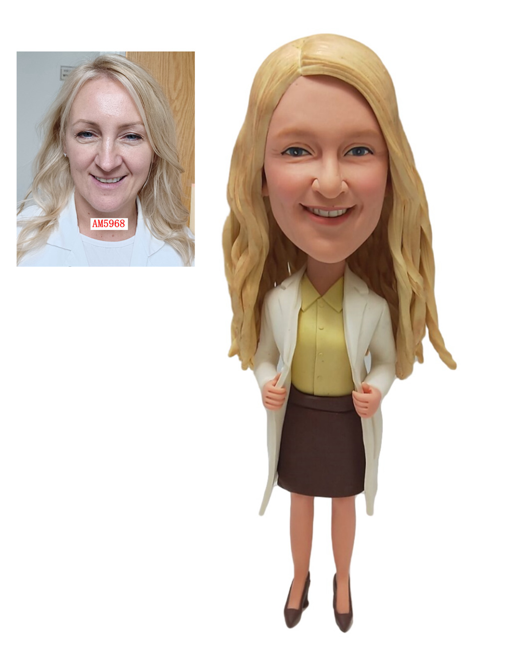 Custom Custom doctor bobblehead in white lab