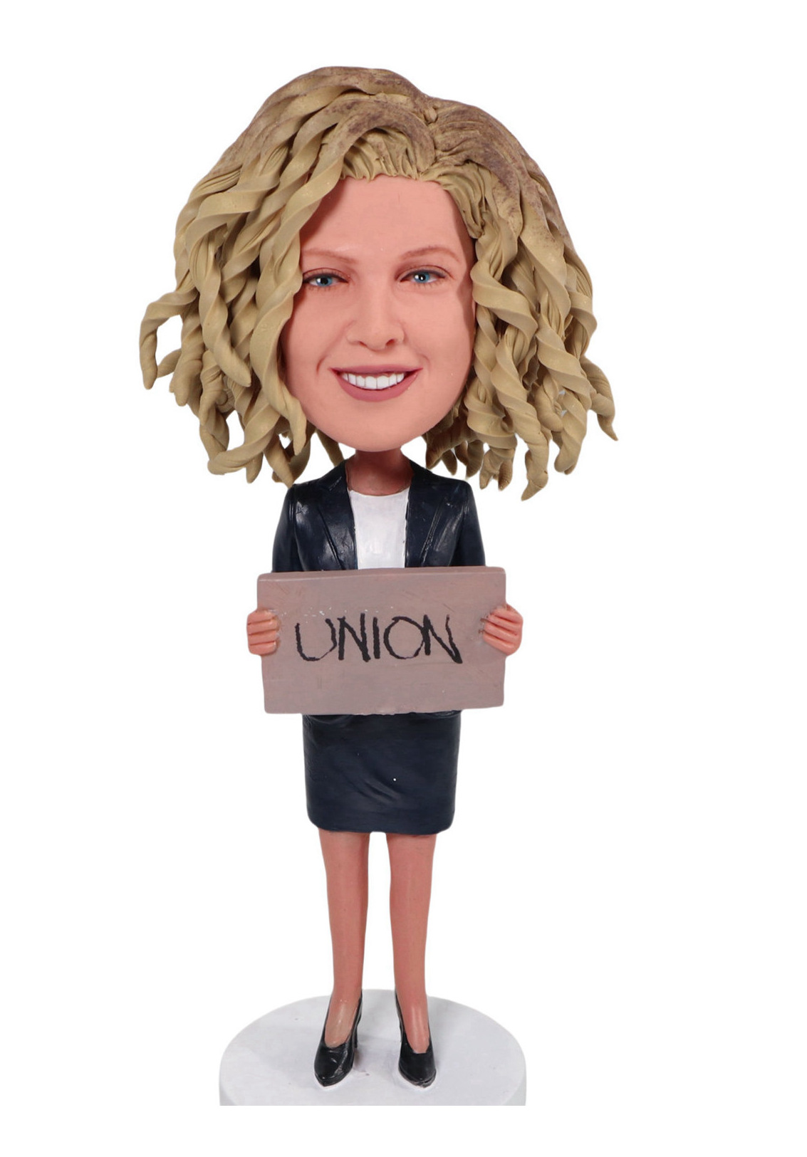 Custom Custom Female Business Bobble Head Holding Sign