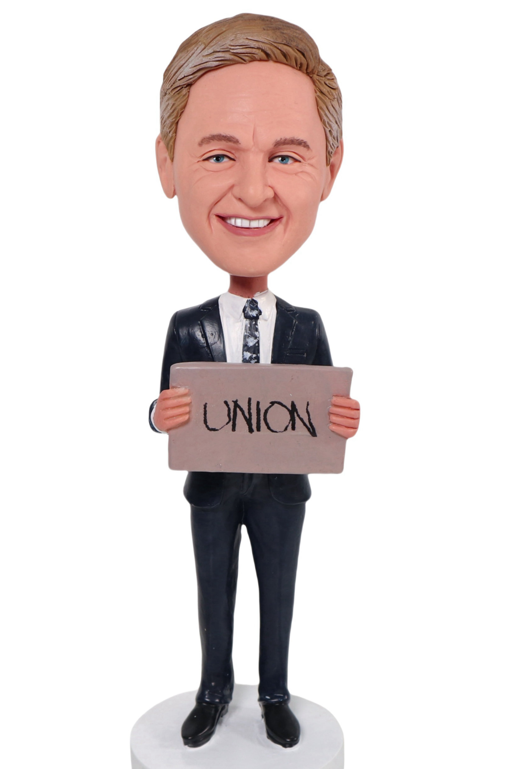 Custom Custom Business man bobblehead with sign