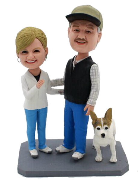 Custom Anniversary Bobbleheads With Pet