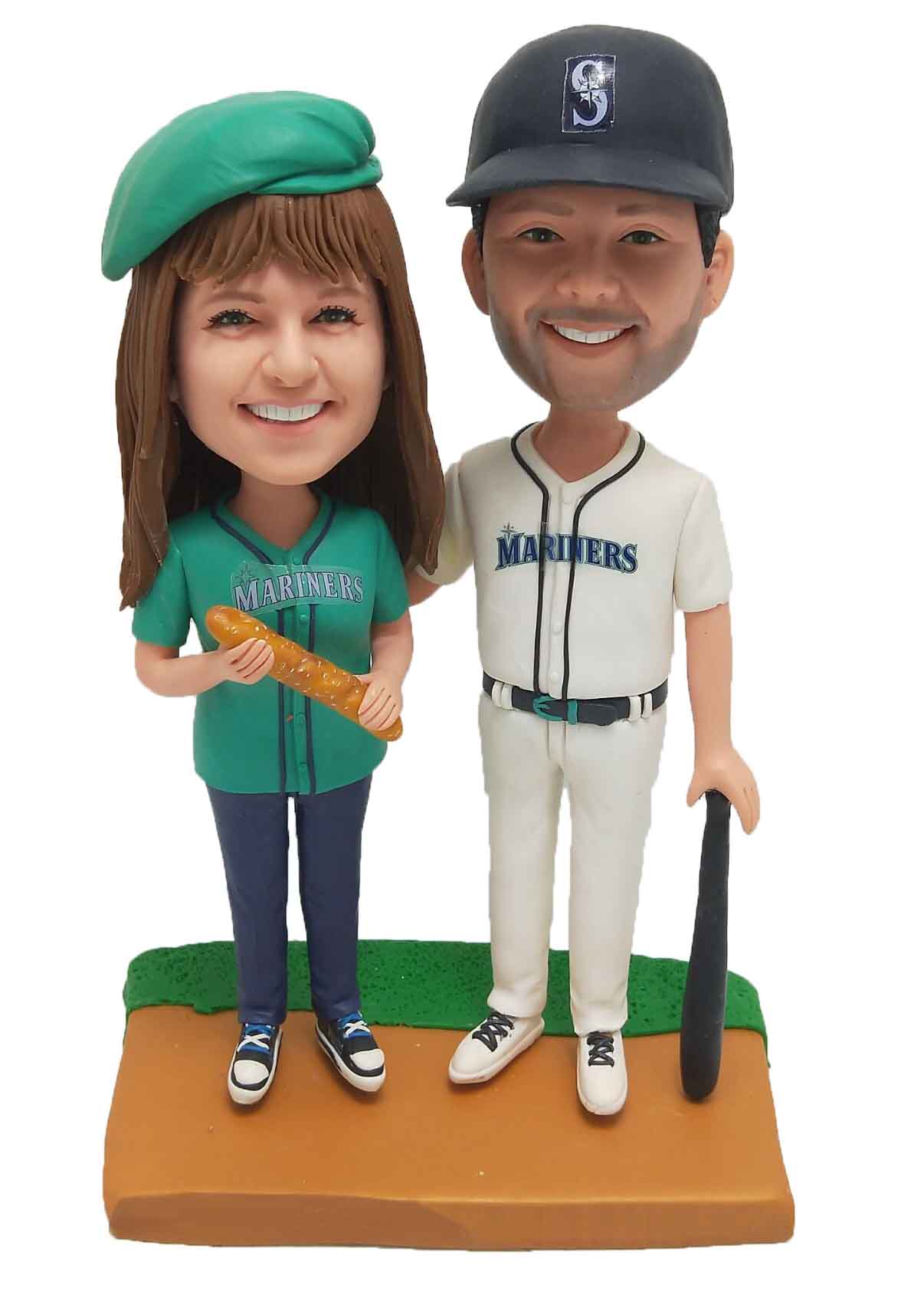 Custom Bobbleheads Personalized Bobbleheads For Baseball Player Fan Couple
