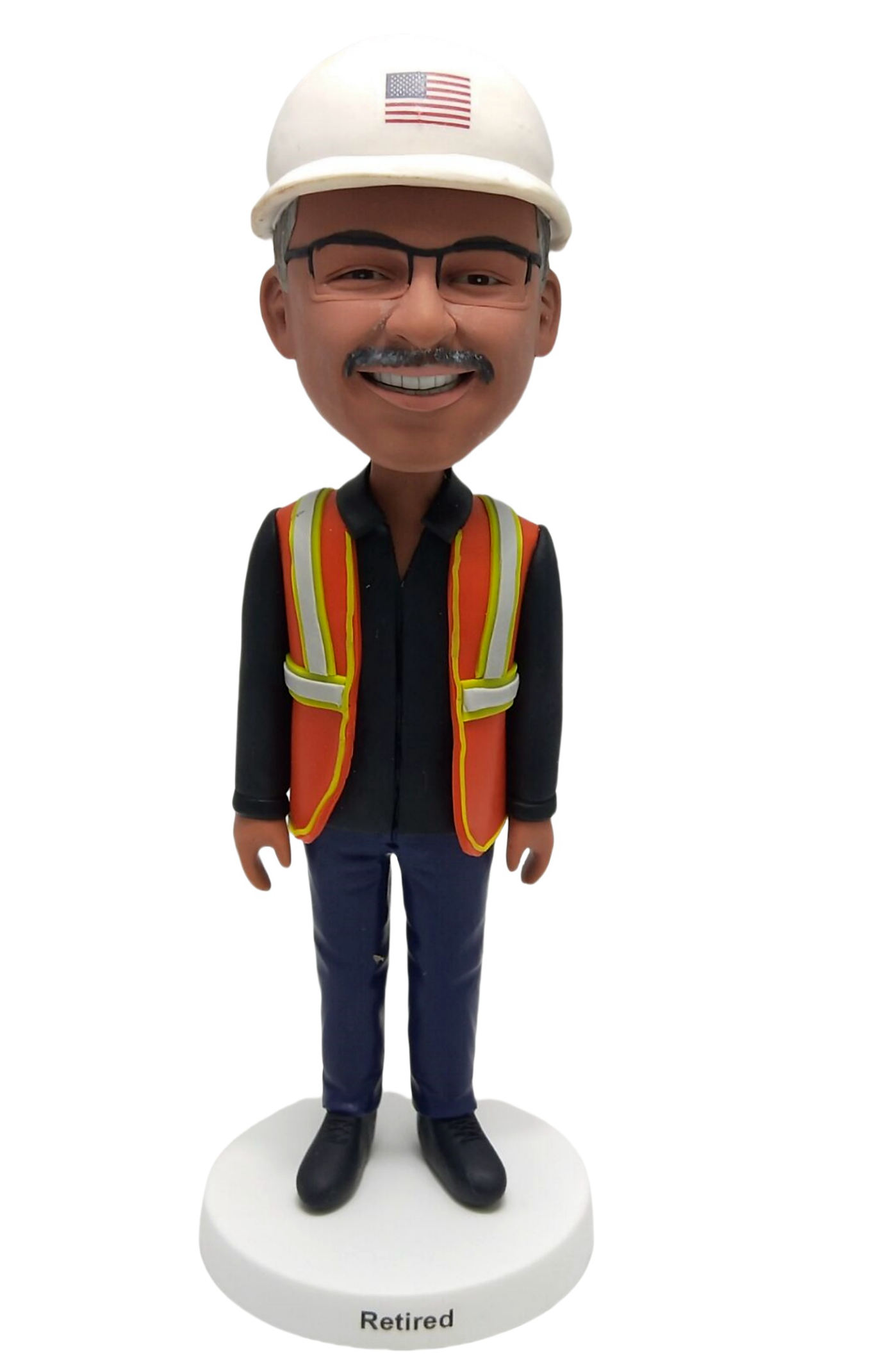 Custom Custom Bobblehead Construction Worker personalized engineer bobblehead with hard hat