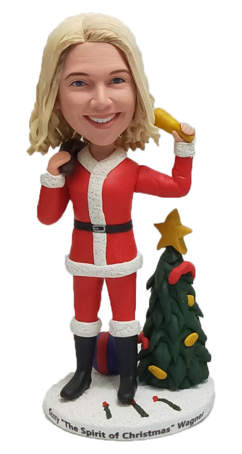 Custom Bobbleheads Female Santa Girl Bobbleheads Dolls