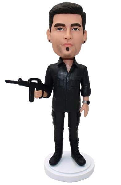 Custom Bobbleheads Figurines With Gun