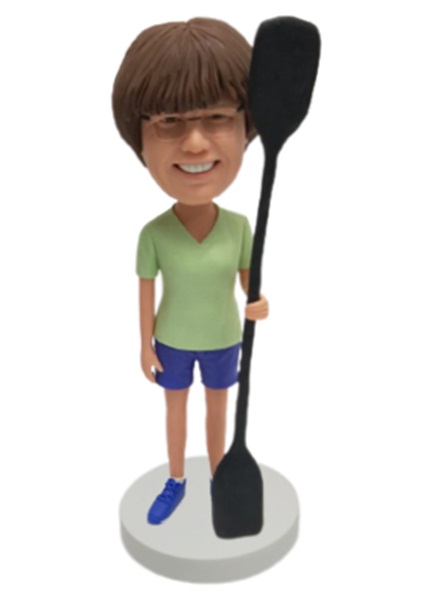 Custom Bobblehead Holding Kayak Paddle