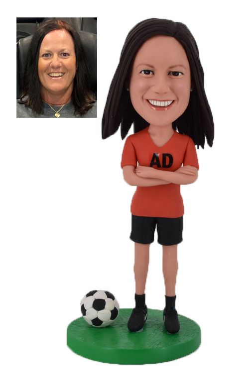 Custom Bobblehead Female Football Player