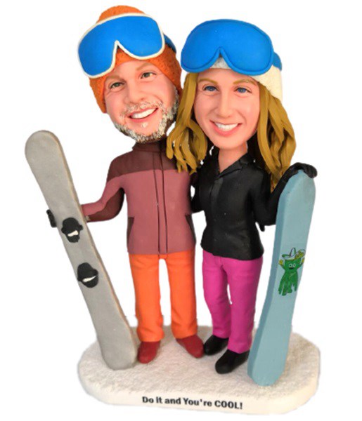 Custom Custom Bobbleheads Snowboard Couple