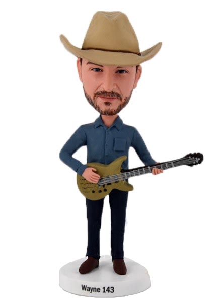 Custom Bobblehead Country Singer with Guitar