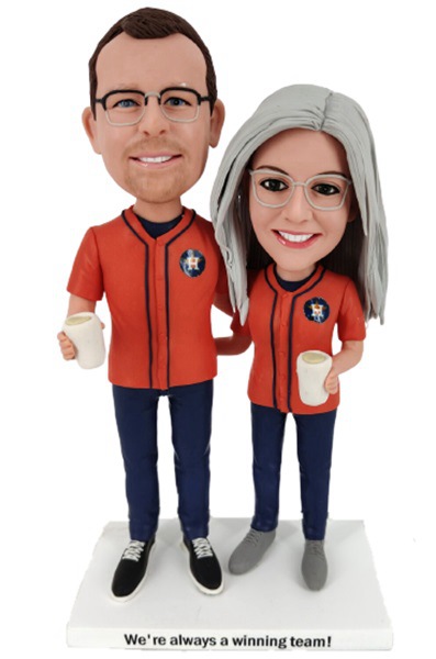 Custom Couple Bobbleheads Houston Astros Baseball Fans