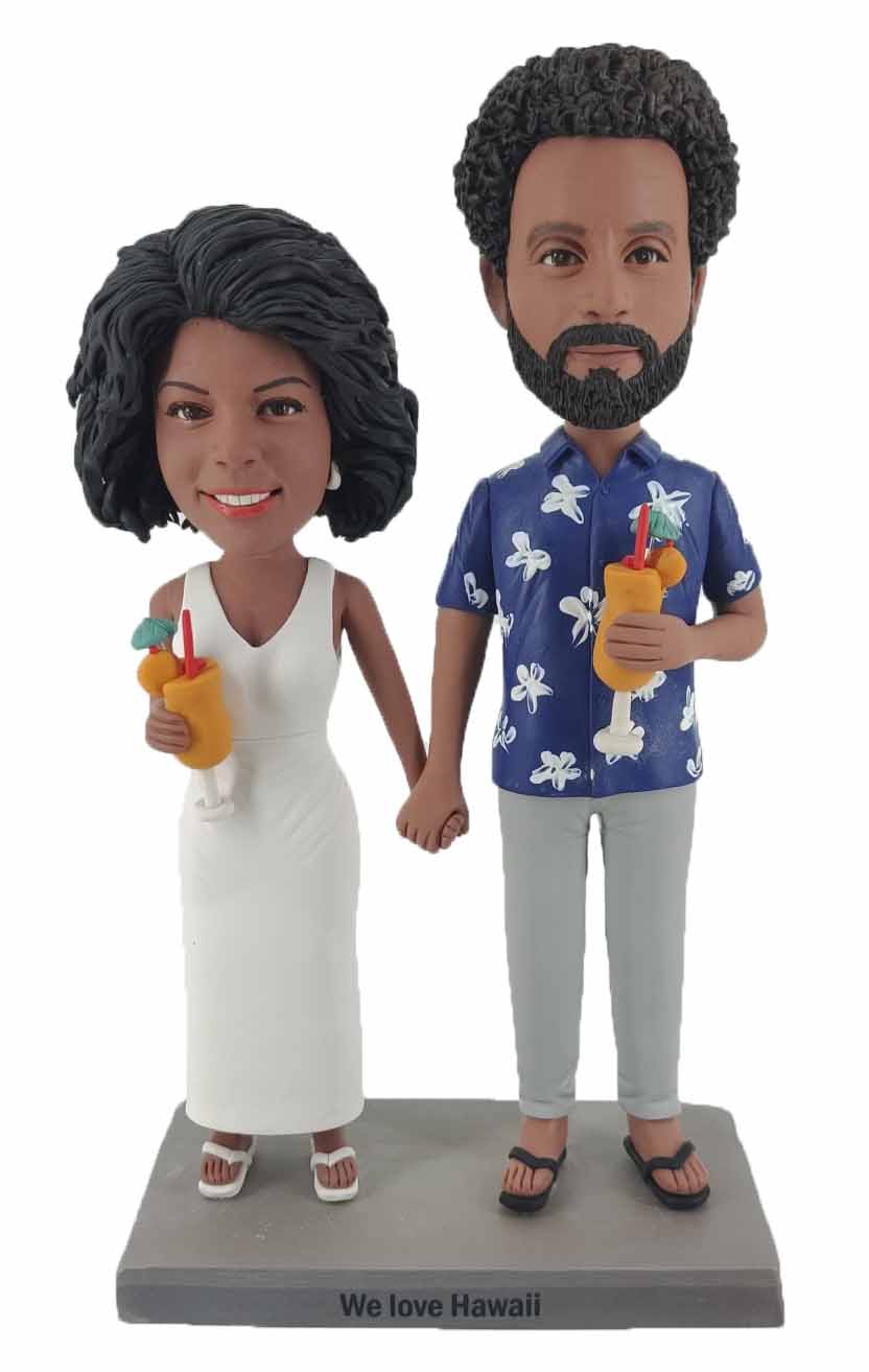 Custom Bobbleheads Hawaii Couple Bobbleheads Figurines