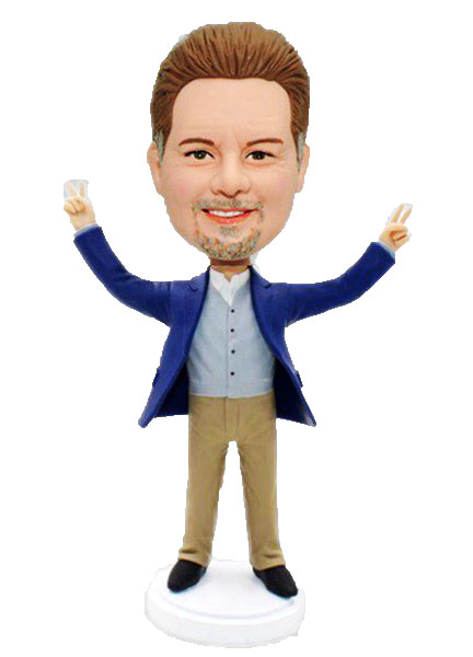 Custom Bobbleheads Gifts For The Best Husband With Peace Sign