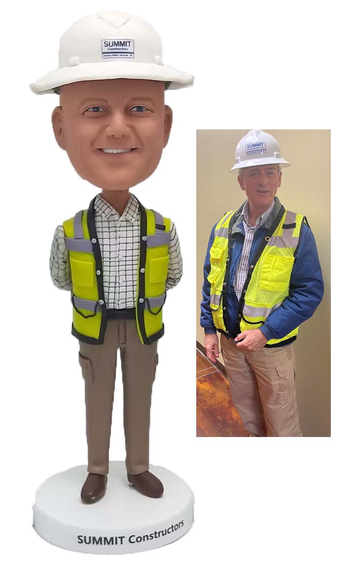 Custom Bobbleheads Personalized Bobble head For Construction Worker