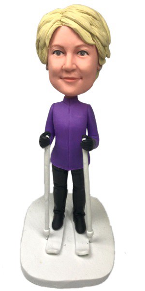 Personalized Bobbleheads Female Skiing