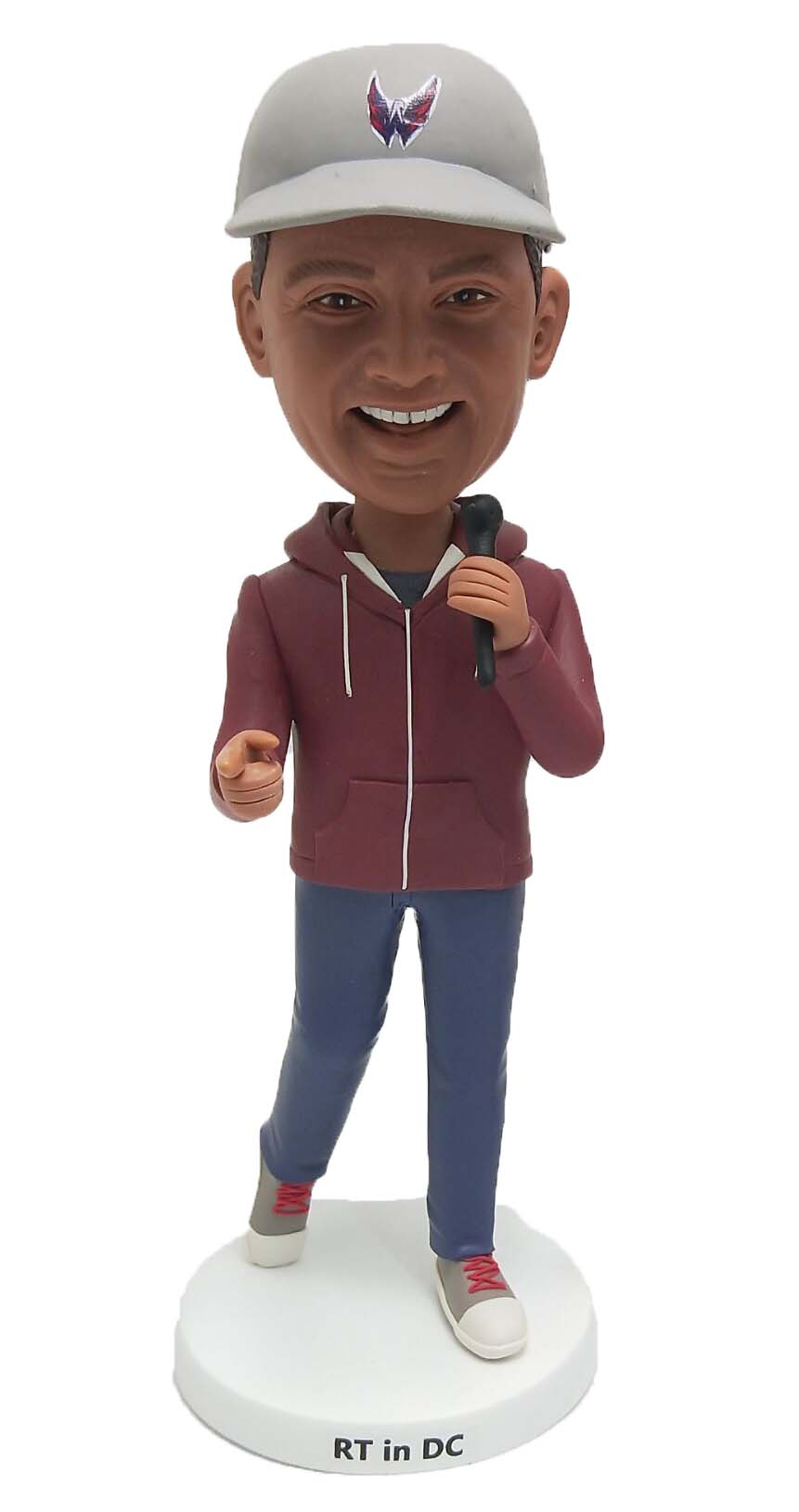 Custom Bobblehead Singer Figurines Singing With Microphone
