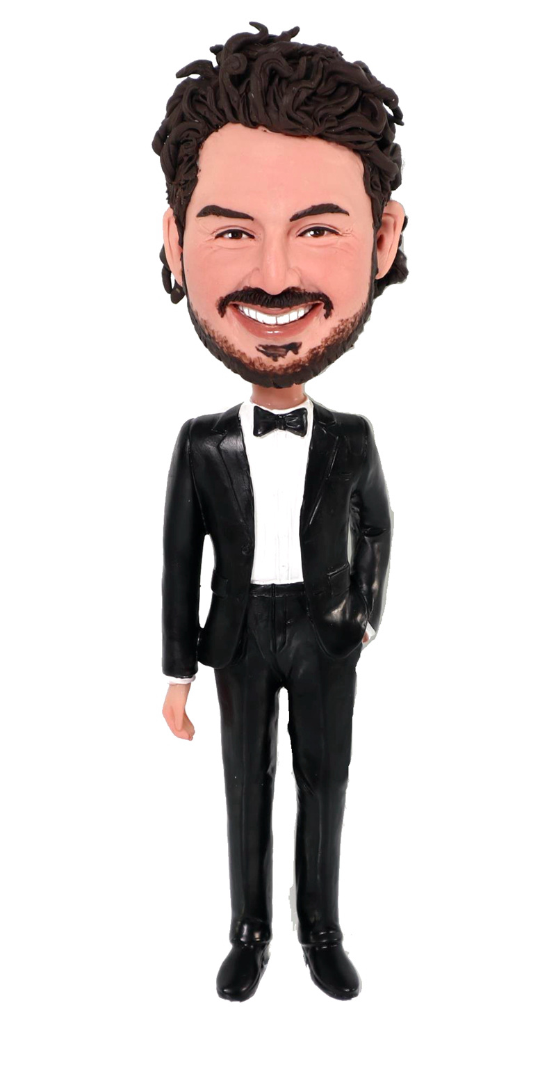 Custom Custom Tuxedo Groom Bobblehead Personalized Formal Gentleman Figurine Gift
