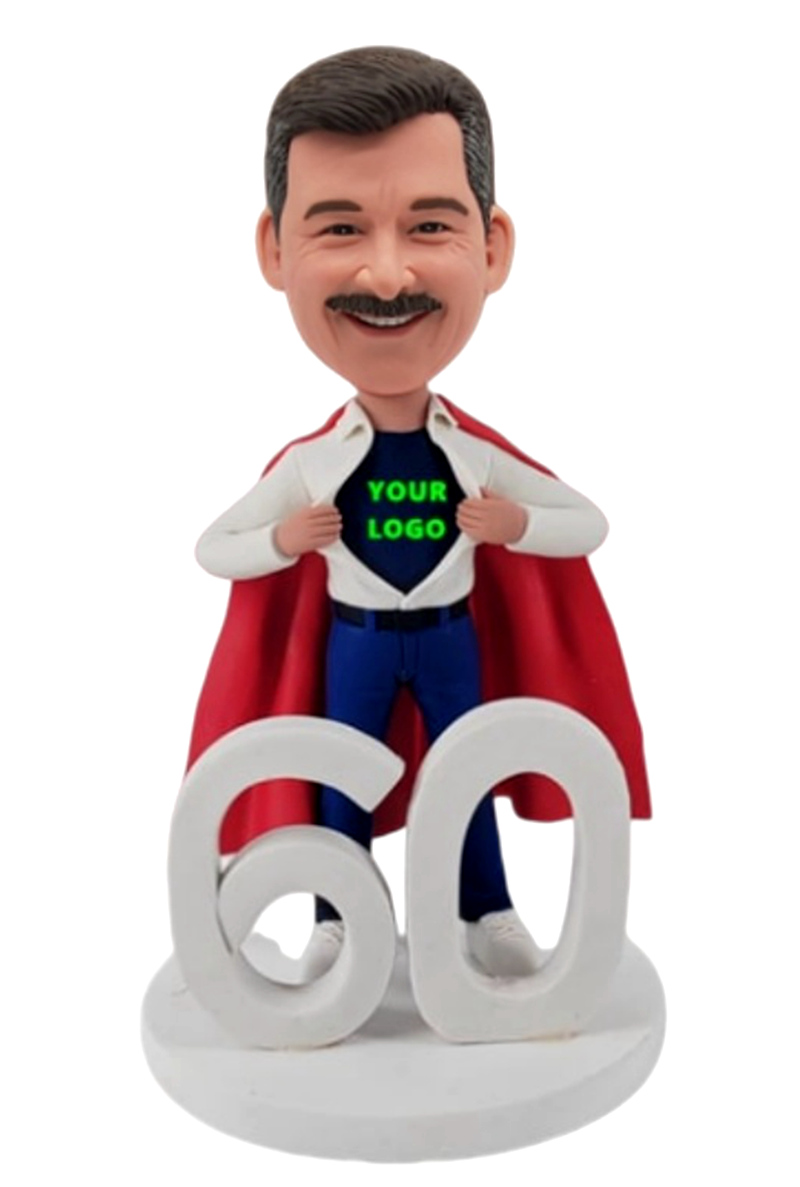 Custom Super Dad Custom Bobblehead 60th Gift