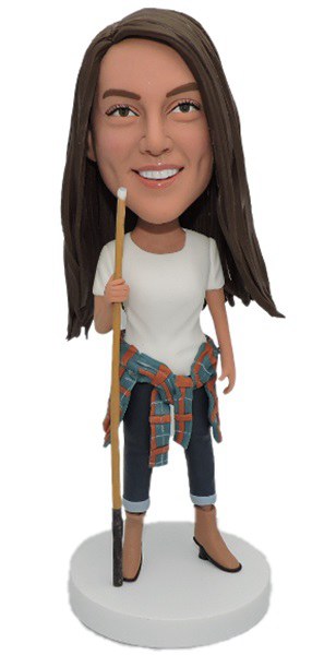 Custom Bobblehead Female Pool Player