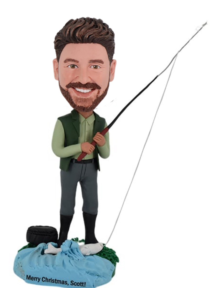 Custom Custom bobblehead doll with fishing rod