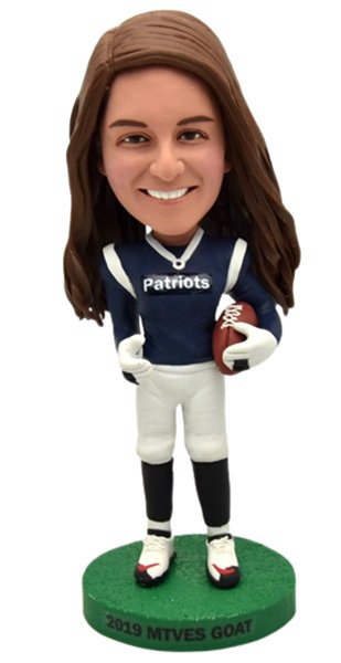 Custom Bobblehead Female Football Player New England Patriots