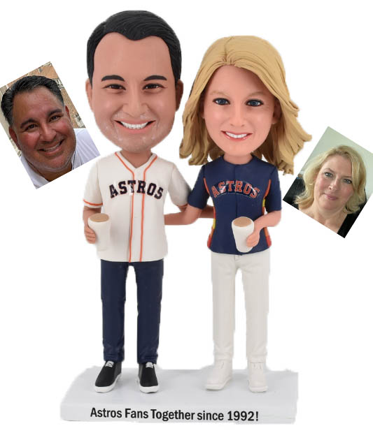 Custom Bobbleheads Personalized Bobbleheads For Couples of Astros Fans