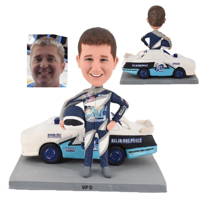 Custom Bobbleheads Personalized Bobblehead Racing Driver