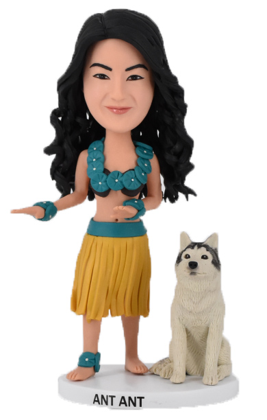 Custom Custom Bobblehead Create Your Own Bobbleheads Hawaii Hula Girl（No Pet）